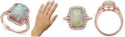 EFFY Collection EFFY&reg; Opal (3-7/8 c.t .t.w) & Diamond (1/2 ct. t.w.) Ring in 14k Rose Gold